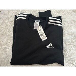 New Adidas Size Large Tall Men’s Black Fleece Sweatshirt